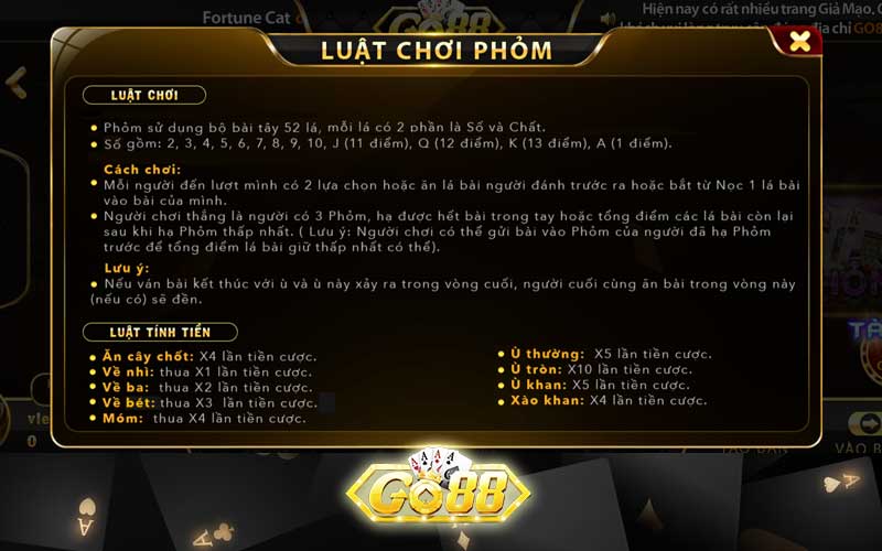 Luật chơi Phỏm Go88